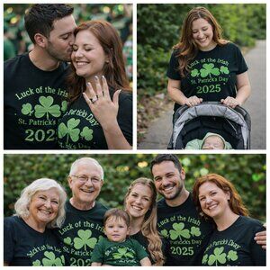 St. Patrick’s Day 2025 Graphic Tee | “Luck of the Irish” | Black & Green